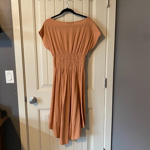 Orange Ruched Waist Casual Dress - Final Touch - Size M - Picture 2 of 3